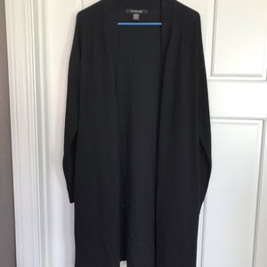 Long black sweater coat